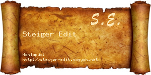 Steiger Edit névjegykártya